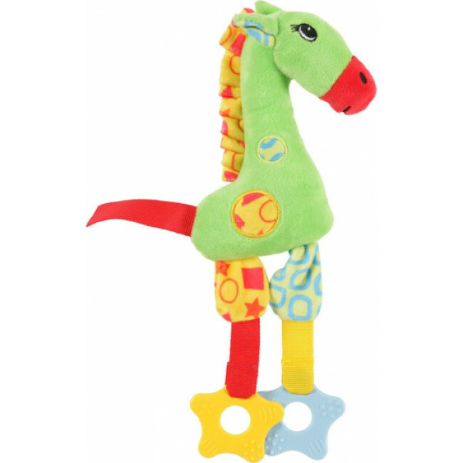 Peluche sonore et anneau à mâcher pour chiot Zolux - Girafe Coloris Vert