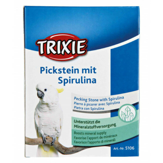 Pierre à picorer avec spirulina pour oiseaux - 190 g (perroquets, grandes perruches)