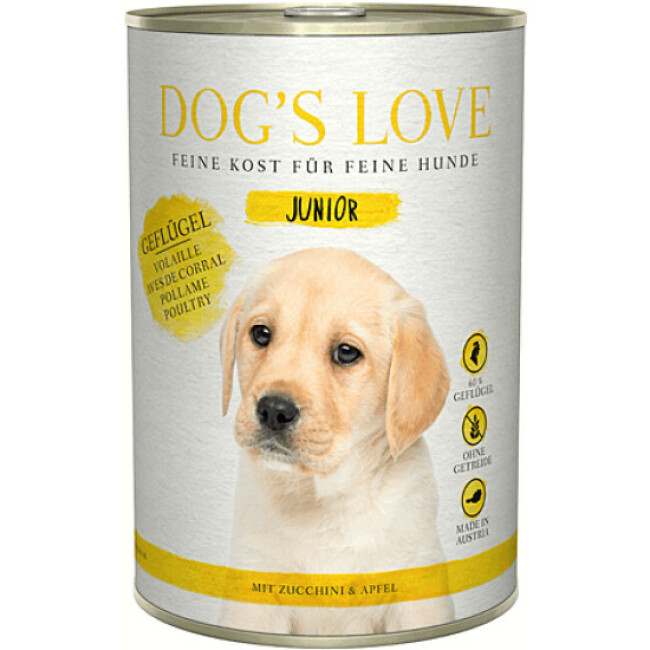 Pâtée Dog's Love pour chiot et junior - Saveur Volaille (400g)