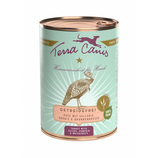 Pâtée naturelle sans céréales pour chien à la dinde Terra Canis Boîte 400 g