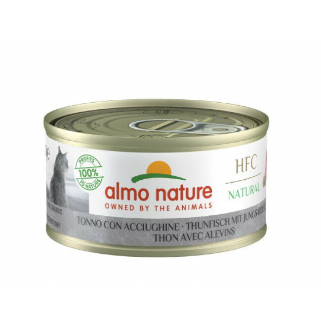 Pâtée pour chat Almo Nature HFC Natural - Lot de 6 x 70 g Thon avec blanchailles