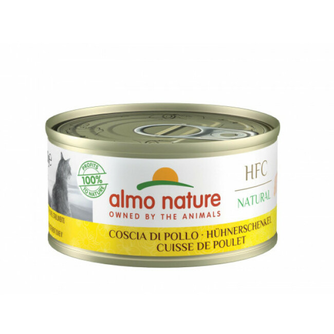 Pâtée pour chat Almo Nature HFC Natural - Lot de 6 x 70 g Cuisse de poulet