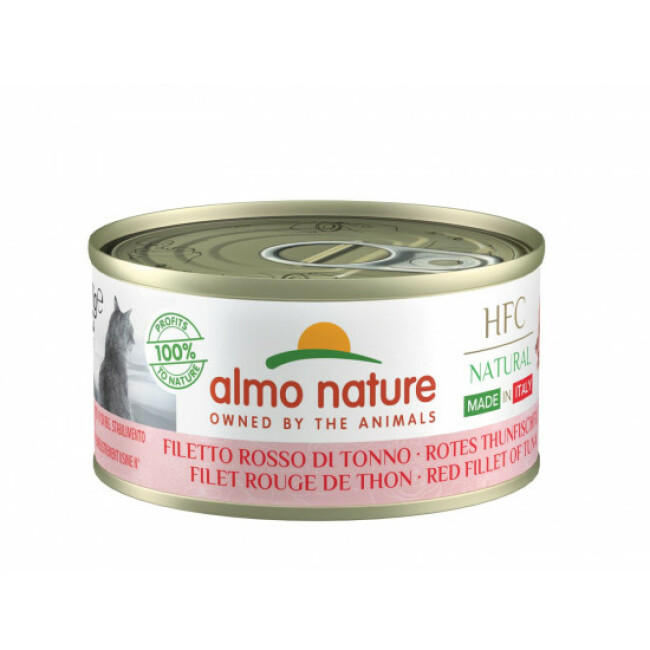 Pâtée pour chat Almo Nature HFC Natural - Lot de 6 x 70 g Filet de thon rouge