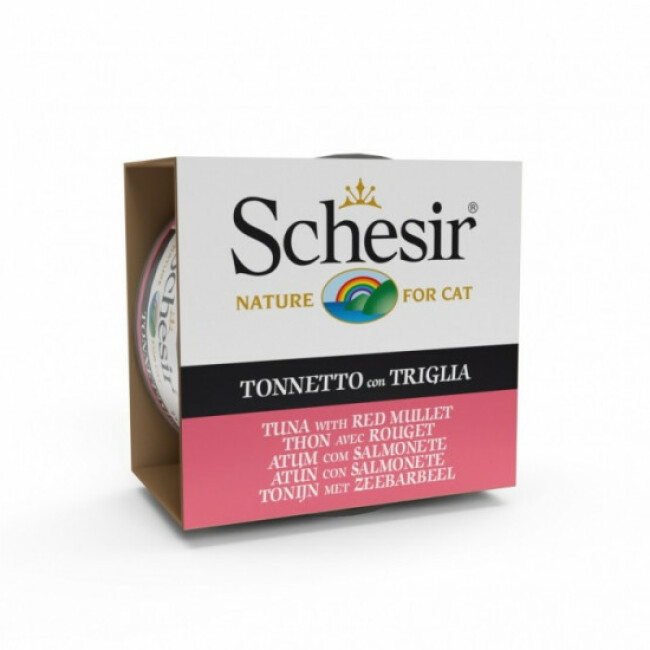 Pâtée pour chat Schesir Spécialités de la Mer Thon avec Rouget - Boîte 85 g