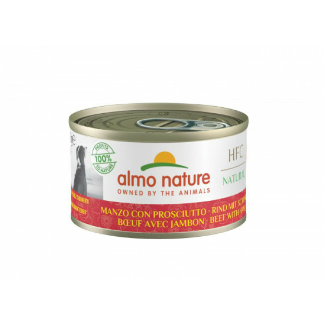 Pâtée pour chien Almo Nature HFC Natural - Lot de 6 boîtes x 95 g Boeuf et jambon