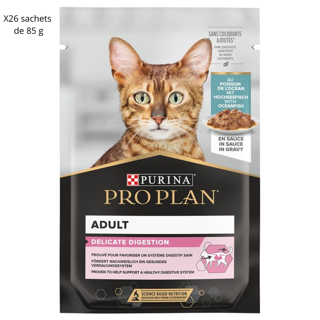 Sachets pour chats Pro Plan adulte Delicate poisson