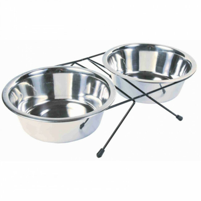 Set écuelles en acier inox avec pieds anti-dérapants Eat on Feet 2 pièces Contenance 1,8 litres Diam
