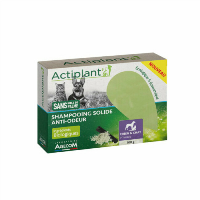 Shampoing solide anti odeur Actiplant chien et chat 100 g