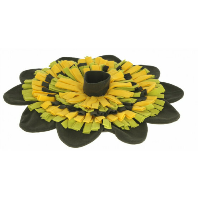 Tapis à renifler Sunflower Kerbl pour chien - ø 60cm jaune/vert
