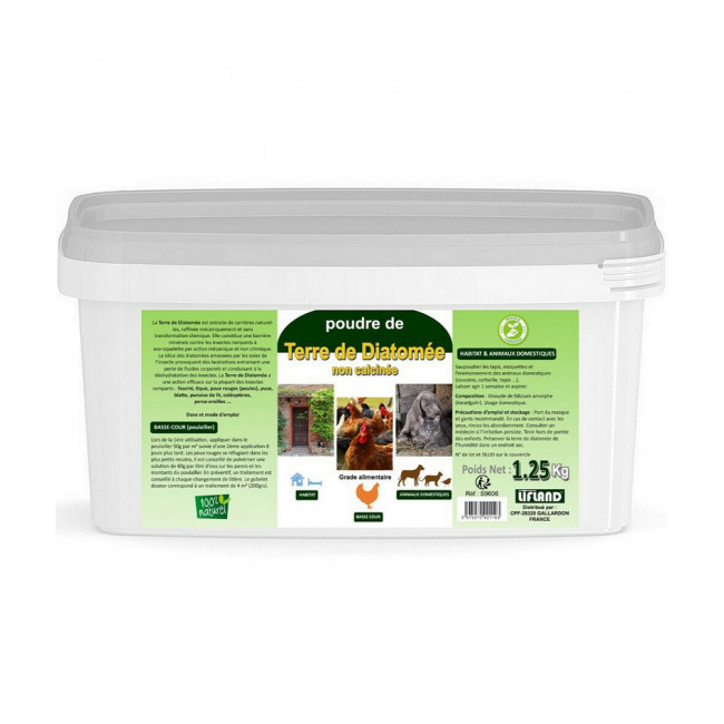 Terre de diatomée biologique non calcinée Seau de 1,25 kg