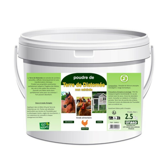 Terre De Diatomée Non Calcinée 1 Kg - Pour Poules Et Petits Animaux - Absorbante Et Naturelle