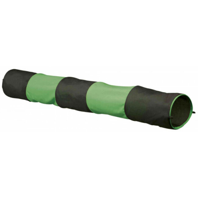 Tunnel de jeu pour lapin Trixie gris/vert - ø 18 × 130 cm